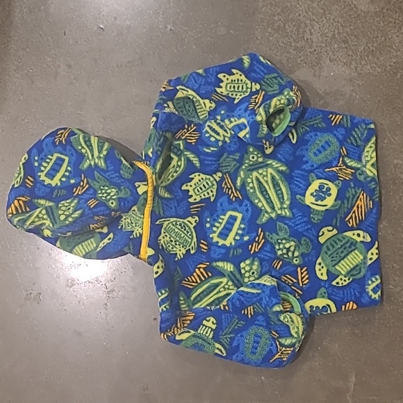 PATAGONIA FLEECE TURTLE PRINT ZIP UP HOODIE JACKET - Picture 10 of 11